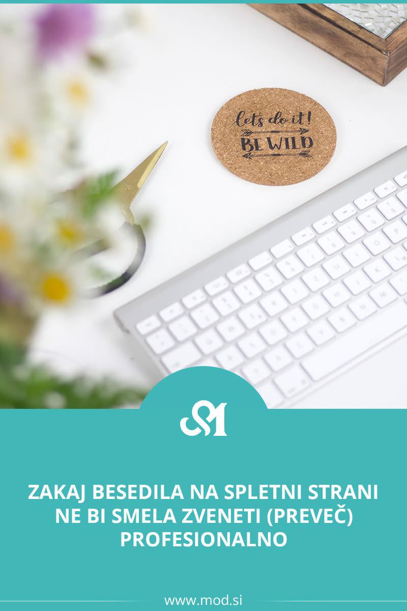Zakaj besedila na spletni strani ne bi smela zveneti (preveč) profesionalno