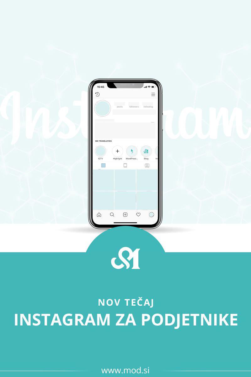 Nov tečaj: Instagram za male podjetnike